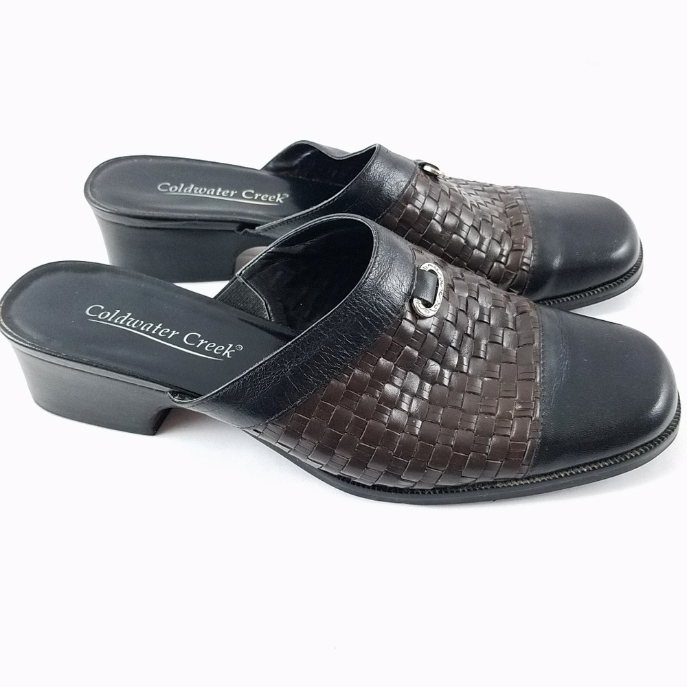 Coldwater Creek Womens Sz 8M Leather Mules Slides